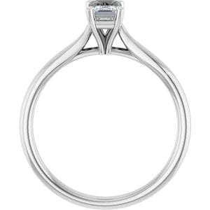 Rings 14K White 6x4 mm Emerald Engagement Ring Mounting