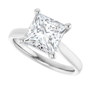 Rings 14K White 7.5 mm Square Engagement Ring Mounting