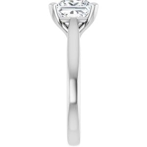 Rings 14K White 7.5 mm Square Engagement Ring Mounting