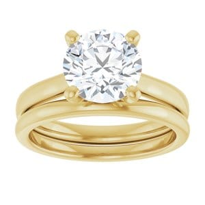 Rings 14K Yellow 8.2 mm Round Engagement Ring Mounting