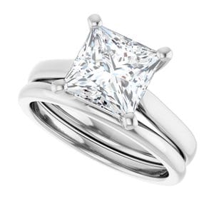 Rings 14K White 7.5 mm Square Engagement Ring Mounting