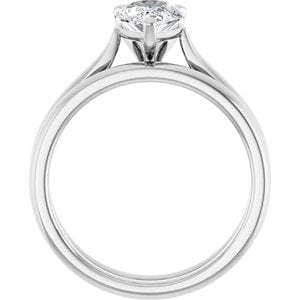 Rings 14K White 9x6 mm Pear Engagement Ring Mounting