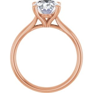 Rings 10K Rose 10x8 mm Oval Engagement Ring Mounting
