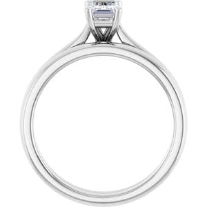 Rings 14K White 6x4 mm Emerald Engagement Ring Mounting