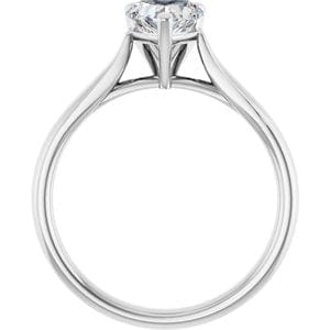 Rings 14K X1 White 6x6 mm Heart Engagement Ring Mounting