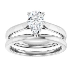 Rings 14K White 8x5 mm Pear Engagement Ring Mounting