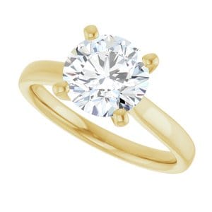 Rings 18K Yellow 8 mm Round Engagement Ring Mounting