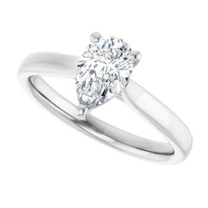 Rings 14K White 8x5 mm Pear Engagement Ring Mounting