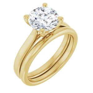 Rings 18K Yellow 8 mm Round Engagement Ring Mounting