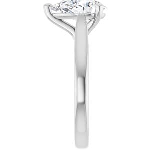 Rings 14K White 10x7 mm Pear Engagement Ring Mounting