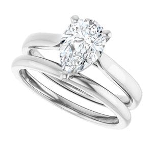 Rings 14K White 9x6 mm Pear Engagement Ring Mounting
