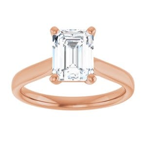 Rings 14K Rose 8x6 mm Emerald Engagement Ring Mounting