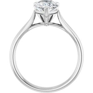 Rings 14K White 10x7 mm Pear Engagement Ring Mounting