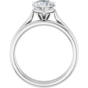 Rings 14K White 10x7 mm Pear Engagement Ring Mounting