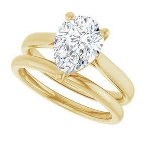 Rings 14K Yellow 10x7 mm Pear Engagement Ring Mounting