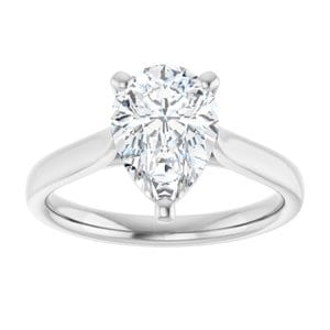 Rings 14K White 10x7 mm Pear Engagement Ring Mounting
