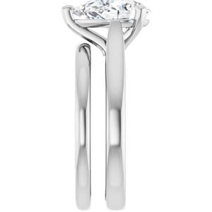 Rings 14K White 10x7 mm Pear Engagement Ring Mounting