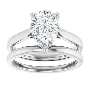 Rings 14K White 10x7 mm Pear Engagement Ring Mounting