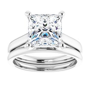Rings 14K White 8 mm Square Engagement Ring Mounting