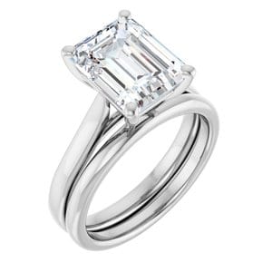 Rings Platinum 10x8 mm Emerald Engagement Ring Mounting