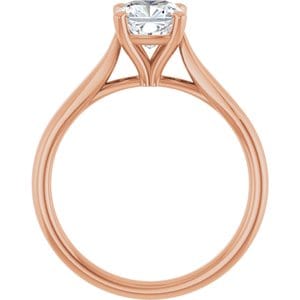 Rings 14K Rose 6 mm Cushion Engagement Ring Mounting