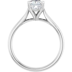 Rings 14K White 6 mm Cushion Engagement Ring Mounting