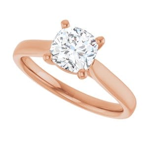 Rings 14K Rose 6 mm Cushion Engagement Ring Mounting