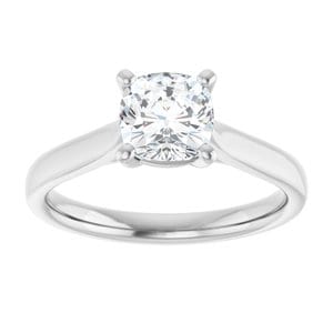 Rings 14K White 6 mm Cushion Engagement Ring Mounting