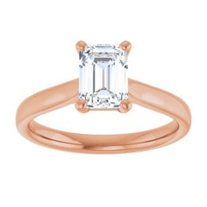 Rings 14K Rose 7x5 mm Emerald Engagement Ring Mounting