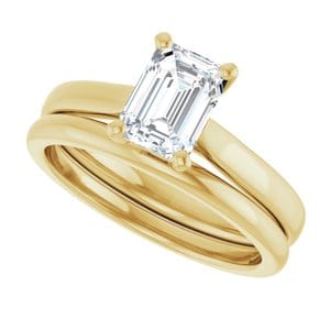 Rings 14K Yellow 7x5 mm Emerald Engagement Ring Mounting