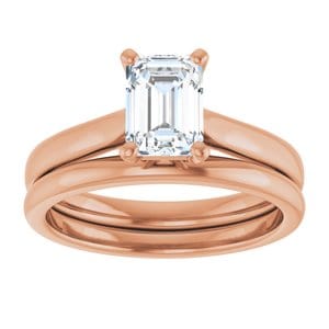 Rings 14K Rose 7x5 mm Emerald Engagement Ring Mounting