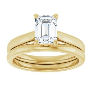 Rings 14K Yellow 7x5 mm Emerald Engagement Ring Mounting
