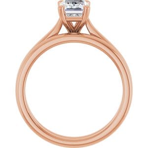 Rings 14K Rose 7x5 mm Emerald Engagement Ring Mounting