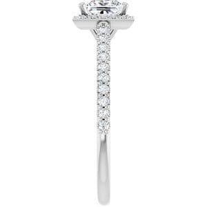 Rings 14K White 5x5 mm Square 1/3 CTW Natural Diamond Semi-Set Engagement Ring
