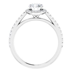 Rings 14K White 6 mm Round 1/3 CTW Natural Diamond Semi-Set Engagement Ring