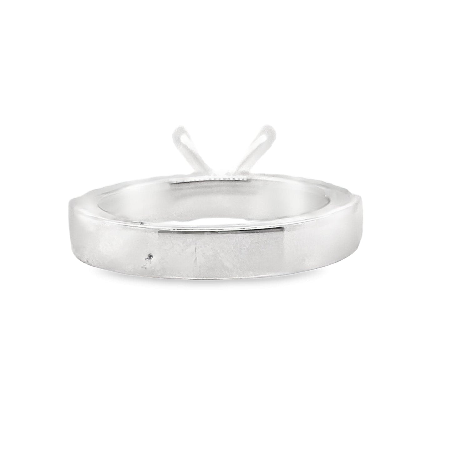 18K WHITE GOLD NO CENTER (9MM RBC) 1.02CT TW NATURAL ROUND BRILLIANT DIAMOND ACCENT F/VS PRONG SET RING MOUNTING