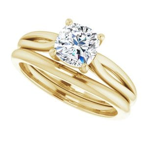 Rings 14K Yellow 6 mm Cushion Engagement Ring Mounting