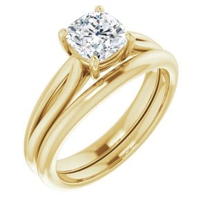 Rings 14K Yellow 6 mm Cushion Engagement Ring Mounting