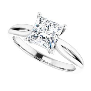 Rings 14K White 6 mm Square Engagement Ring Mounting