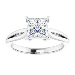 Rings 14K White 6 mm Square Engagement Ring Mounting