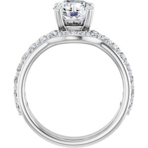 Rings 14K White 7.4 mm Round Engagement Ring Mounting