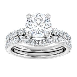 Rings 14K White 7.4 mm Round Engagement Ring Mounting