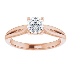 Rings 14K Rose 5 mm Cushion Engagement Ring Mounting