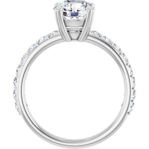 Rings 14K White 7.4 mm Round Engagement Ring Mounting