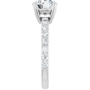 Rings 14K White 7.4 mm Round Engagement Ring Mounting