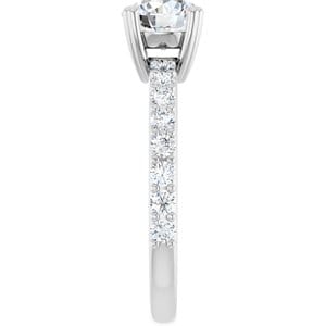 Rings 14K White 6.5 mm Round Engagement Ring Mounting