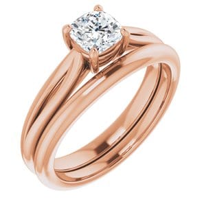 Rings 14K Rose 5 mm Cushion Engagement Ring Mounting
