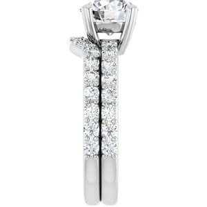 Rings 14K White 7.4 mm Round Engagement Ring Mounting