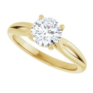 Rings 14K Yellow 6.5 mm Round Engagement Ring Mounting