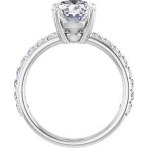 Rings 14K White 10x8 mm Oval Engagement Ring Mounting